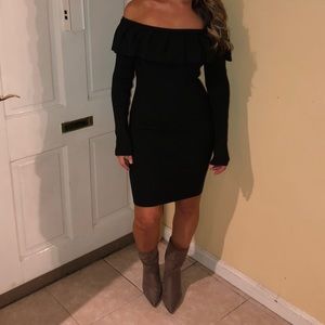 Off the shoulder sweater dress